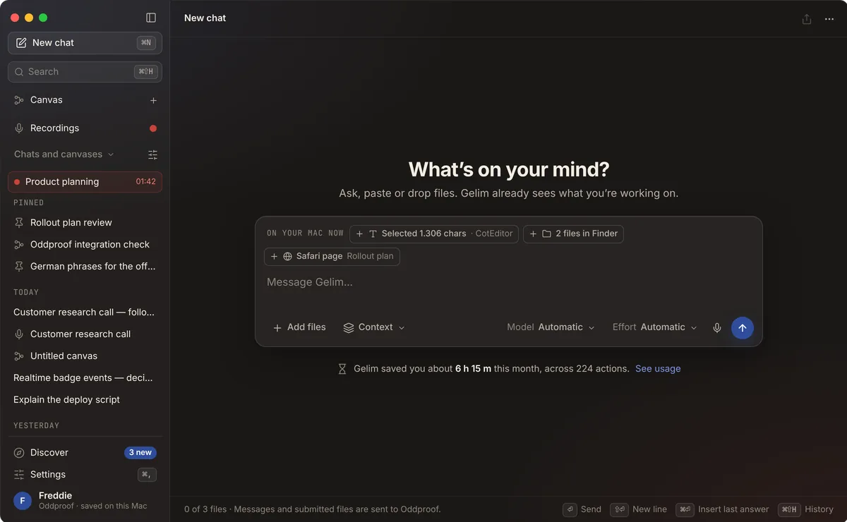 Gelim: a new chat, ready for a question
